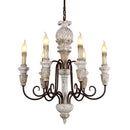 GobekUsa Antique White Wooden Chandelier Elegant French Rustic Lighting