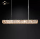 GobekUsa Crystal LED Linear Chandelier for Kitchen Island Dining Room