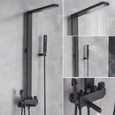 GobekUsa Black Bathroom Faucet Shower Kit with Rainfall Shower Column and Bidet Mixer System