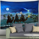 GobekUsa Camel Printed Polyester Tapestry Wall Hanging - Christmas Pattern Home Decor