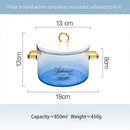 GobekUsa Gradient Color Glass Saucepan Pot | Heat-Resistant Casserole Cookware
