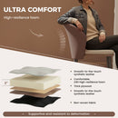 Upholstered PU Leather Dining Chairs with Curved Backrest (Set of 4)