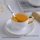 GobekUsa Elegant Bone China Tea Set | Porcelain Teacup & Teapot Set White Gold