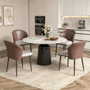 Upholstered PU Leather Dining Chairs, Curved Backrest (Set of 4) by EnvelorHome