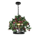 GobekUsa Industrial Style Rose Chandelier - Wrought Iron Pendant Lamp for Home, Restaurant, Bar