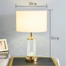 GobekUsa Clear Crystal Glass LED Table Lamp for Bedroom and Living Room