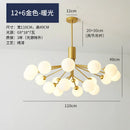 GobekUsa Gold Glass Ball Chandelier: Luxury LED Lighting for Dining Room, Kitchen, Cafe