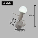 GobekUsa Cartoon Matchstick Man Wall Lamp for Kids Room and Home Decor