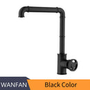 GobekUsa Gold Brass Retro Industrial Style Bathroom Faucet Hot Cold Mixer Tap