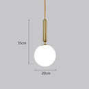 GobekUsa Glass Ball LED Pendant Light for Bedroom and Bar, Modern Globe Hanging Ceiling Lamp