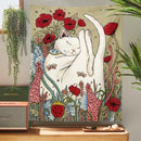 GobekUsa Cat Botanical Flower Wall Tapestry for Living Room Bedroom Home Decor