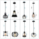 GobekUsa Industrial Nordic Cage Pendant Light, Black Iron Retro Loft Hanging Lamp