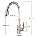 GobekUsa Brushed Nickel Kitchen Faucet Pull Out Single Handle Mixer Tap