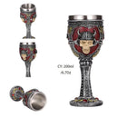 GobekUsa Dragon Skull Goblet: Gothic Resin Stainless Steel Wine Glass for Cocktail Bar Party