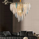 GobekUsa LED Glass Metal Leaf Chandelier: Luxury Postmodern Lighting for Home Decor, Bedroom, Living Room