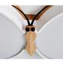 GobekUsa LED Butterfly Chandelier Modern Wood Ceiling Light for Kids Room