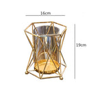 GobekUsa Glass Vase Metal Frame Geometric Flower Arrangement Wedding Decor