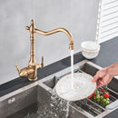 GobekUsa Antique Brass Water Filtration Kitchen Faucet, Lead-Free Drinking Sink Faucet