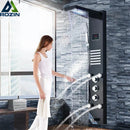 GobekUsa LED Light Shower Panel Faucet with Waterfall Rain Shower Head and Massage Jets