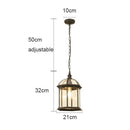 GobekUsa Black Rustic Outdoor Hanging Lantern Light with Clear Glass Flush Mount Fixture