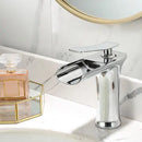 GobekUsa Grey Waterfall Brass Basin Faucet - Hot Cold Mixer Tap for Bathroom Sink
