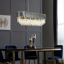 GobekUsa Art Deco Golden Black Crystal Pendant Lights for Dinning Room