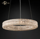 GobekUsa LED Halo Crystal Chandelier for Bedroom Living Dining Room Decor