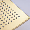 GobekUsa Gold LED Square Rainfall Shower Head for Bathroom Faucet - Top Sprayer