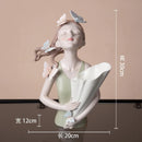 GobekUsa Butterfly Girl Resin Figure Modern Home Decor Statue Objects