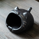 GobekUsa Cartoon Cat Ceramic Ashtray for Household, Living Room - Large Capacity, Anti-Fly Ash