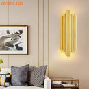 GobekUsa Golden LED Tube Wall Sconce Light for Living Room, Dining Hall, Stair Decor