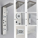 GobekUsa Black Rainfall Shower Panel Set with Massage System and Temperature Screen
