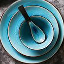 GobekUsa Ice Cracking Glaze Ceramic Tableware Set - Blue Color