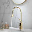 GobekUsa Gold & Marble Basin Faucet: Single Handle Swivel Sink Water Crane