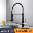 GobekUsa Brass Spring Spout Kitchen Faucet with Single Lever Pull Down Mixer Tap