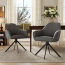 Reclining Swivel Dining Chairs, PU Leather with Metal Legs (Set of 2)