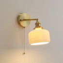 GobekUsa Copper Ceramic Wall Sconce Pull Chain LED Wall Light