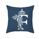 GobekUsa Blue Letter Pillowcase Solid Color Fleece Sofa Cushion, 45x45CM