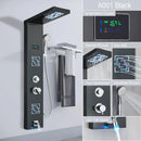 GobekUsa LED Light Shower Faucet System: Rainfall, Massage Jets, Waterfall Panel with Temperature Control