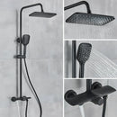 GobekUsa Black Gray Wall Mounted Shower System Set with Bathtub Faucet