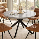 Extendable Dining Table Set for 4 with Hidden Storage & Upholstered Chairs