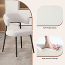 Velvet Dining Chairs Set of 4 with Curved Wing Backrest & Metal Legs