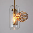 GobekUsa Gold Mesh Glass Ball Pendant Light Industrial Kitchen Fixture