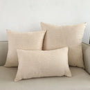 GobekUsa Ivory Sofa Cushion Cover Solid Basic 30x50cm - 60x60cm
