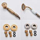 GobekUsa Brass Antique Tub Faucet with Long Spout, Rotate Handle and Handshower