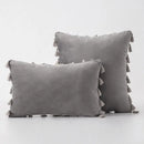 GobekUsa Black Velvet Tassel Fringe Throw Pillow Cover for Bed Sofa Couch