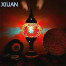 GobekUsa Colorful Mosaic Table Lamp, Handmade Stained Glass Lampshade