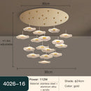 GobekUsa Lotus Leaf Tea Art Spiral Staircase Chandelier - Chinese Style Pendant Light