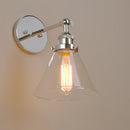 GobekUsa Funnel Glass Shade Wall Sconce Light Fixture - Modern Metal Lamp for Bedroom, Bathroom