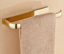 GobekUsa Gold Brass Bathroom Hardware Set: Paper Holder, Towel Bar, Soap Basket, Towel Rack